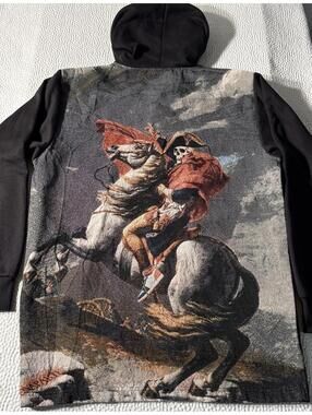 Rebel Vengeance Embroidered Skeleton Horse Pullover Hoodie Size L (96415)